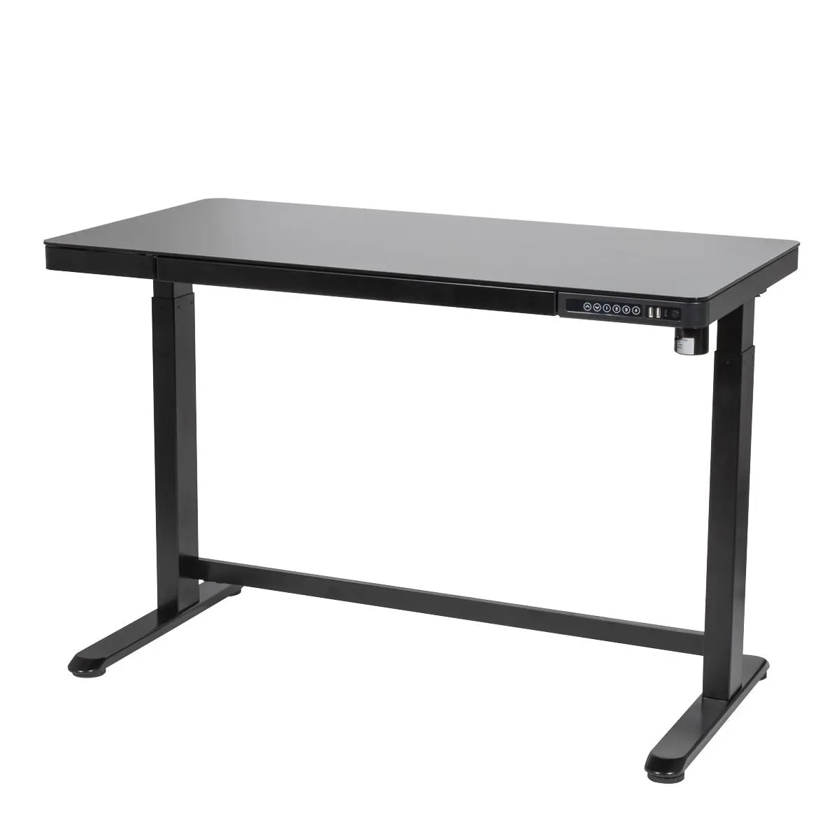Dellonda Black Electric Adjustable Standing Desk with USB & Drawer, 1200 x 600mm - Image 2