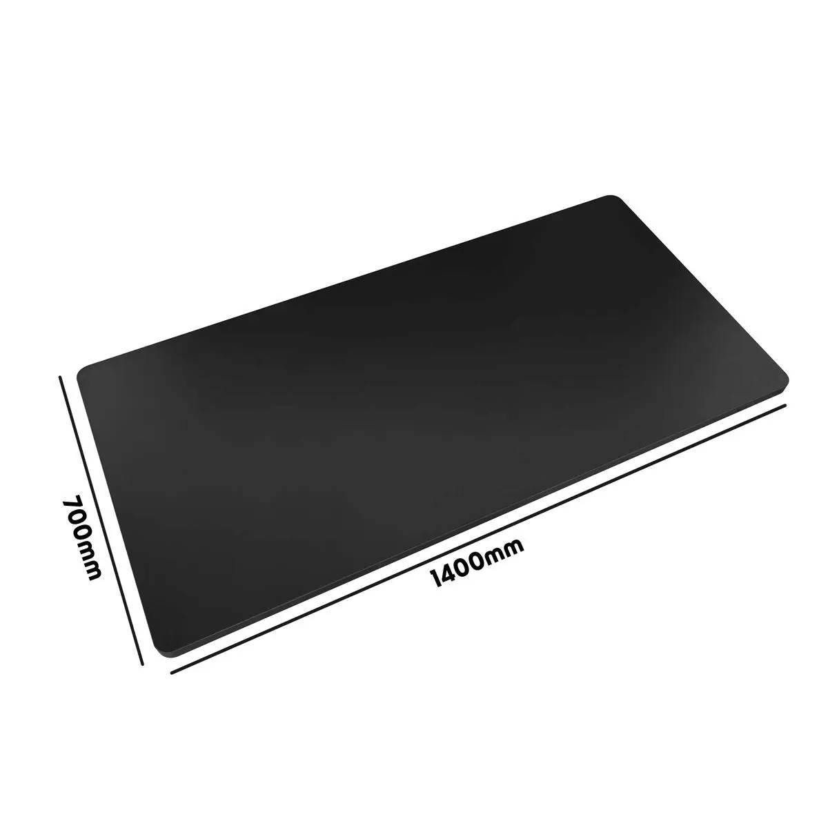 Dellonda Black Rectangular Desktop 1400 x 700mm, 1" Thickness - DH21 - Image 6