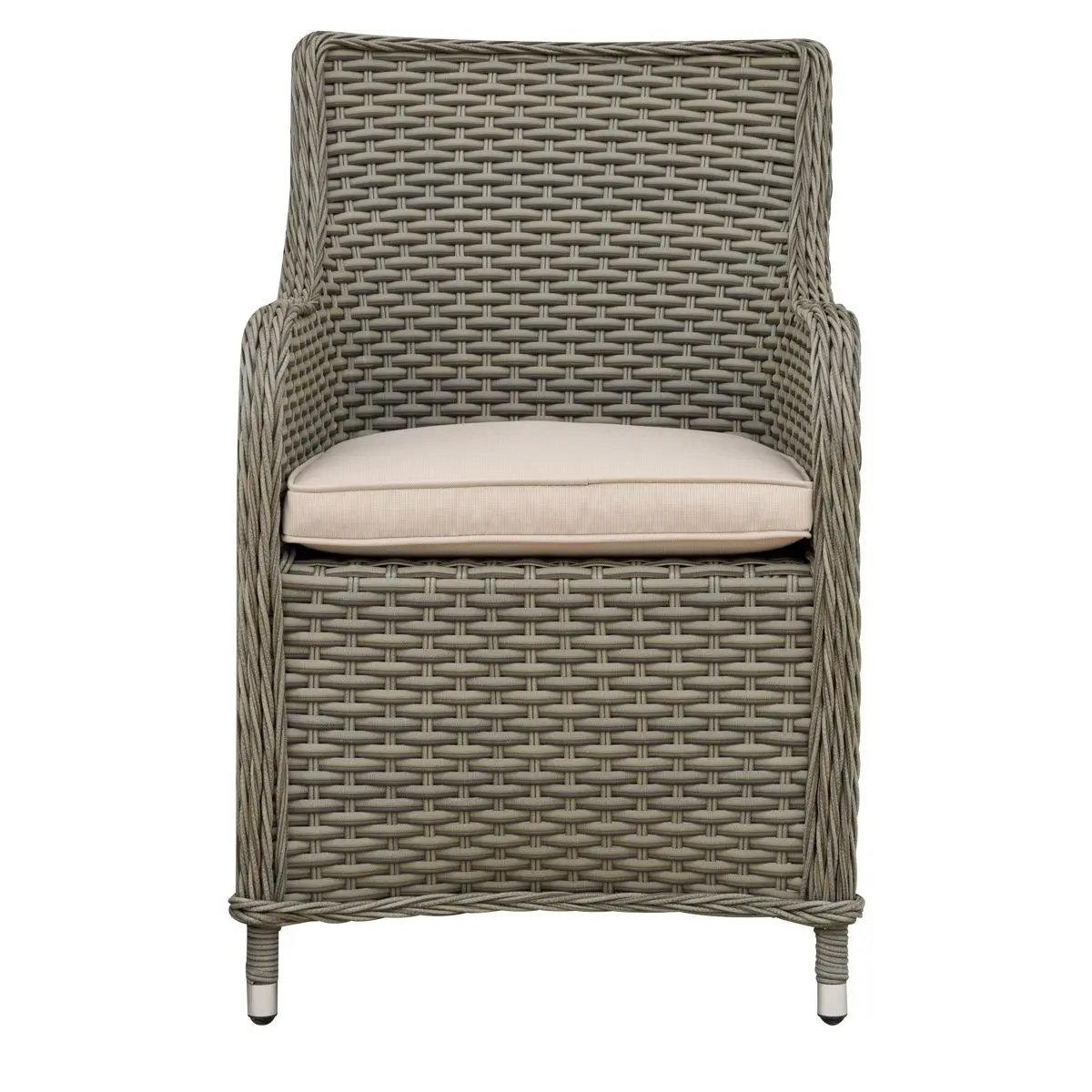 Dellonda Chester Rattan Wicker Garden Dining Chairs with Cushion, Brown - Image 6