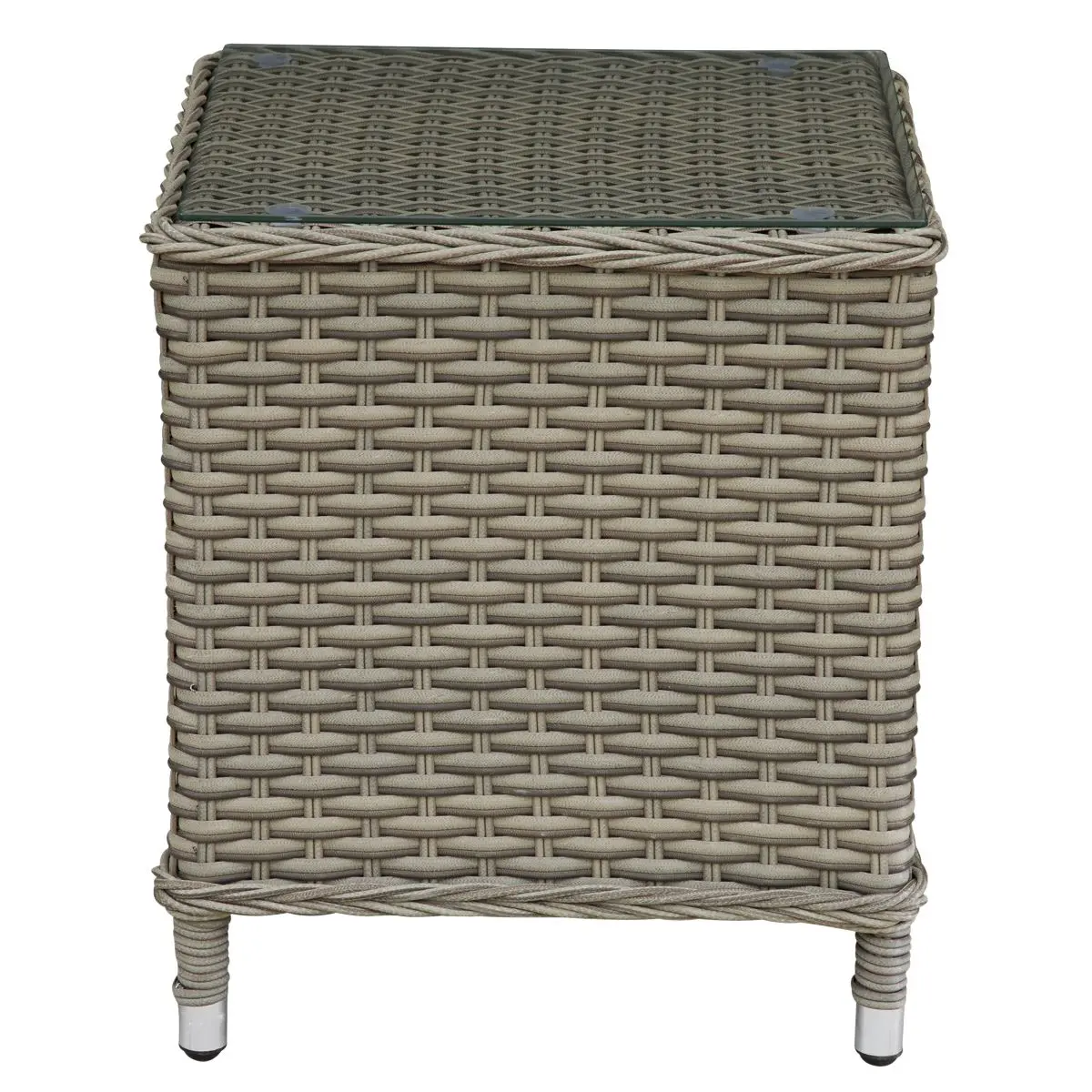 Dellonda Chester Rattan Wicker Outdoor Recliner Seat & Coffee Table Set, Brown - Image 6