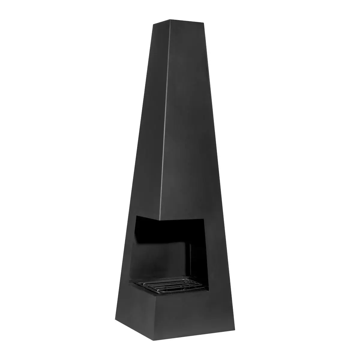 Dellonda Chiminea, Wood Burner, Heater for Outdoors W45cm x H150cm - Black Steel - Image 11
