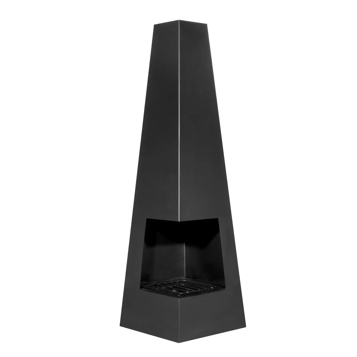 Dellonda Chiminea, Wood Burner, Heater for Outdoors W45cm x H150cm - Black Steel - Image 9