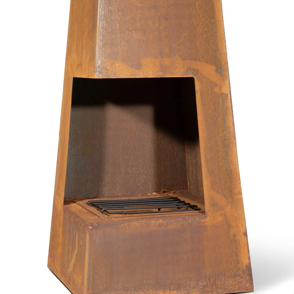 Dellonda Chiminea, Wood Burner, Heater for Outdoors W45cm x H150cm, Corten Steel - Image 2