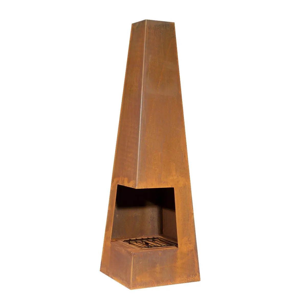 Dellonda Chiminea, Wood Burner, Heater for Outdoors W45cm x H150cm, Corten Steel - Image 5
