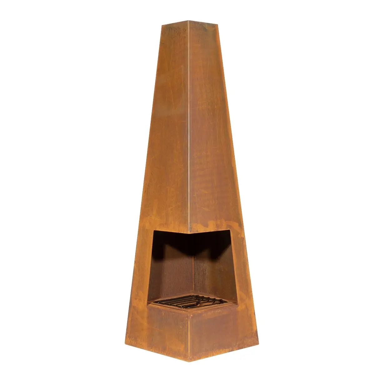Dellonda Chiminea, Wood Burner, Heater for Outdoors W45cm x H150cm, Corten Steel - Image 6
