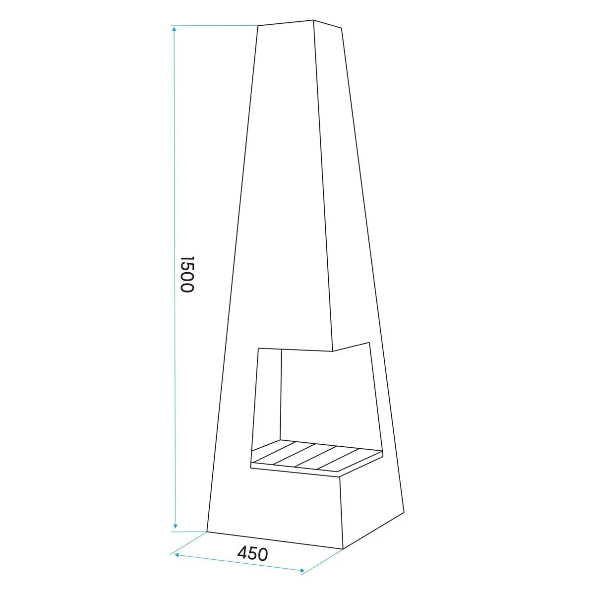 Dellonda Chiminea, Wood Burner, Heater for Outdoors W45cm x H150cm, Corten Steel - Image 9