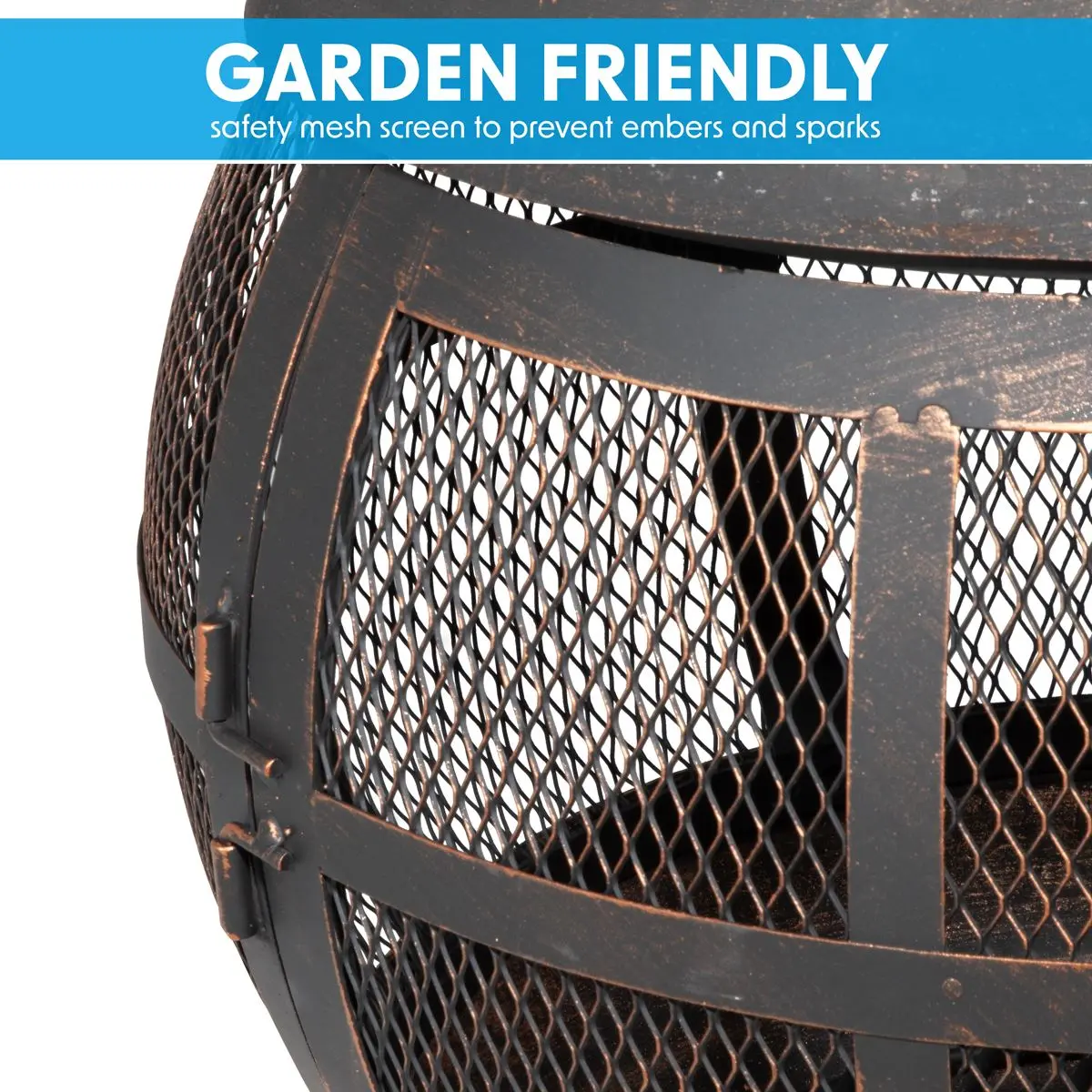 Dellonda Deluxe 360° Chiminea/Fire Pit/Outdoor Heater - Antique Bronze Finish - DG112 - Image 15