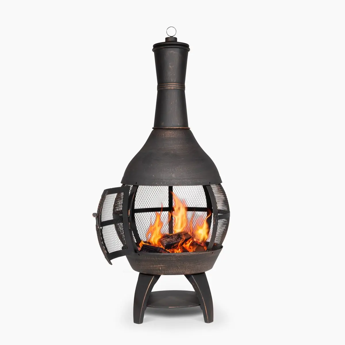 Dellonda Deluxe 360° Chiminea/Fire Pit/Outdoor Heater - Antique Bronze Finish - DG112 - Image 16