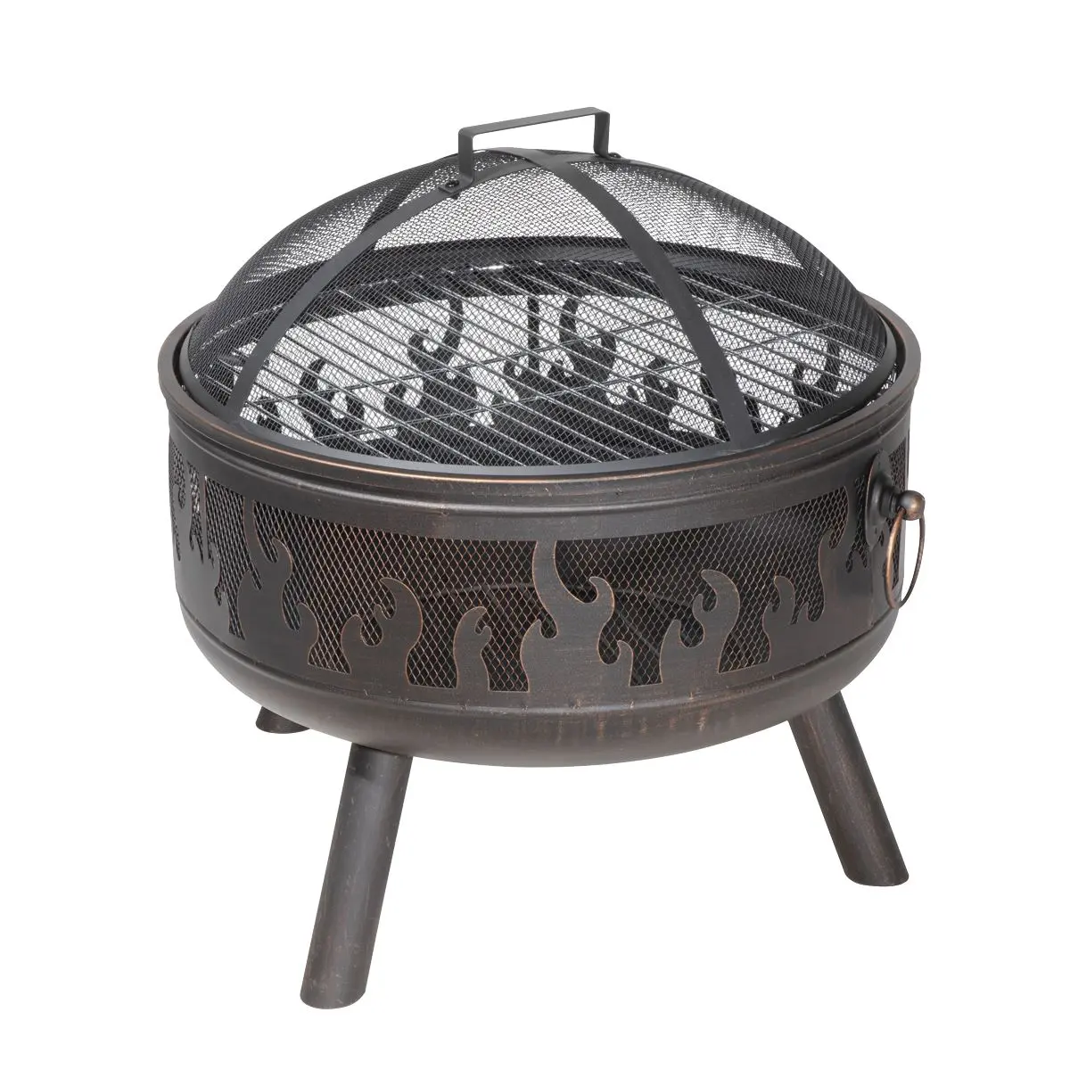 Dellonda Deluxe Firepit Fireplace Outdoor Patio Heater, Cooking Grill & Poker - Image 7