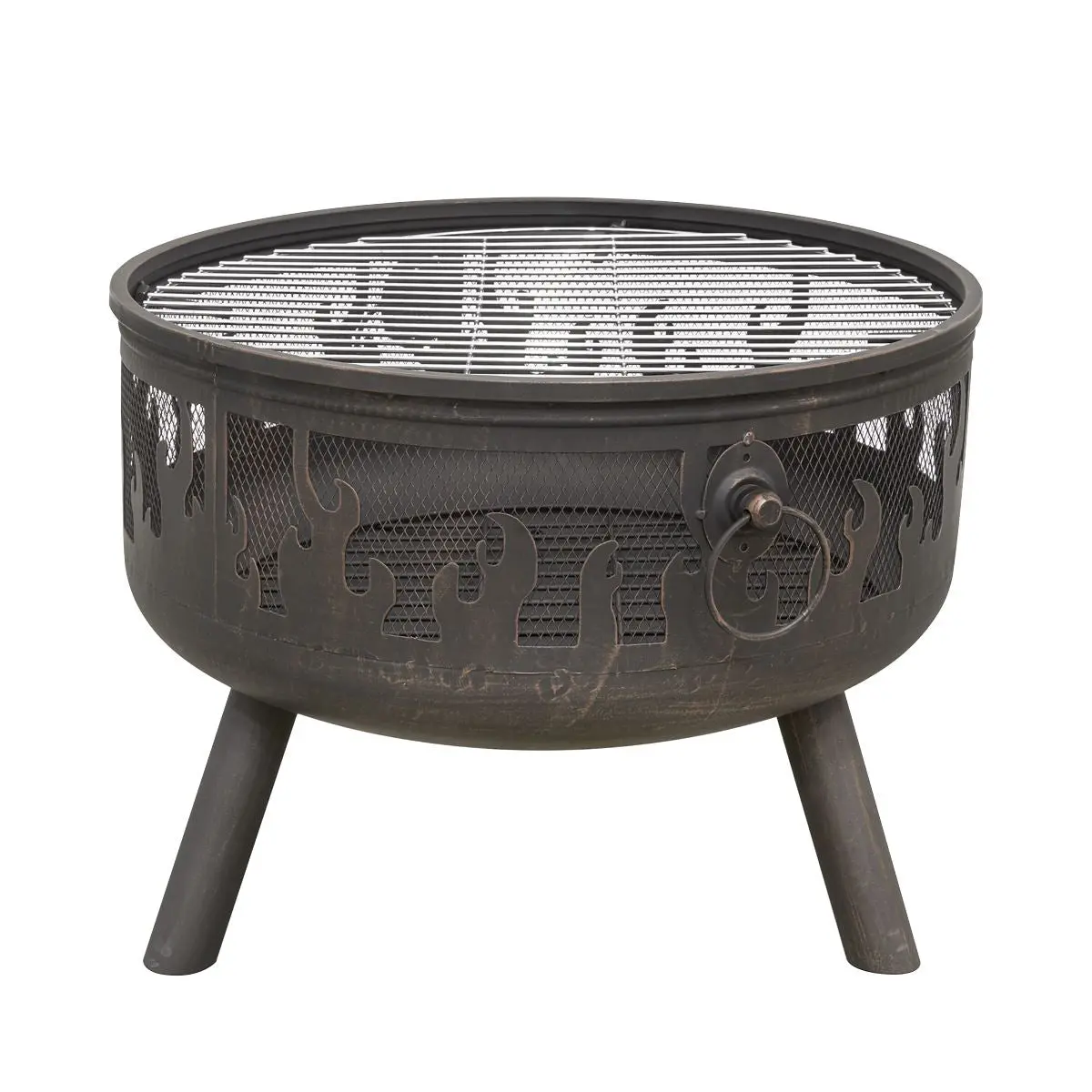 Dellonda Deluxe Firepit Fireplace Outdoor Patio Heater, Cooking Grill & Poker - Image 9