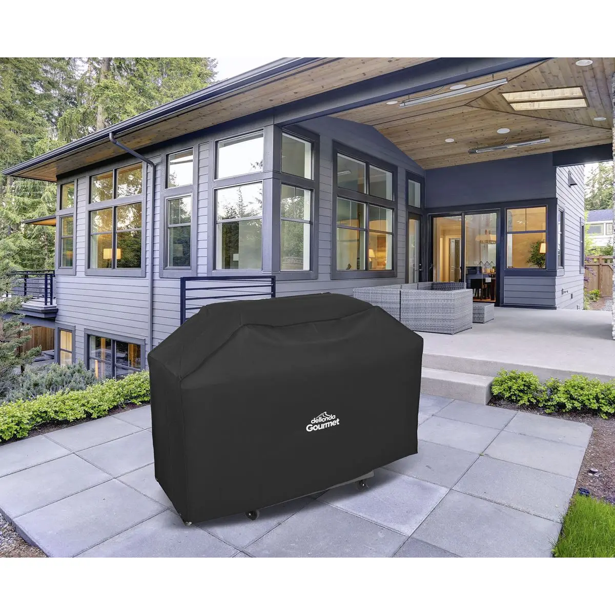 Dellonda Deluxe Oxford Style Water-Resistant Cover for BBQs, 1370 x 920mm - Image 5