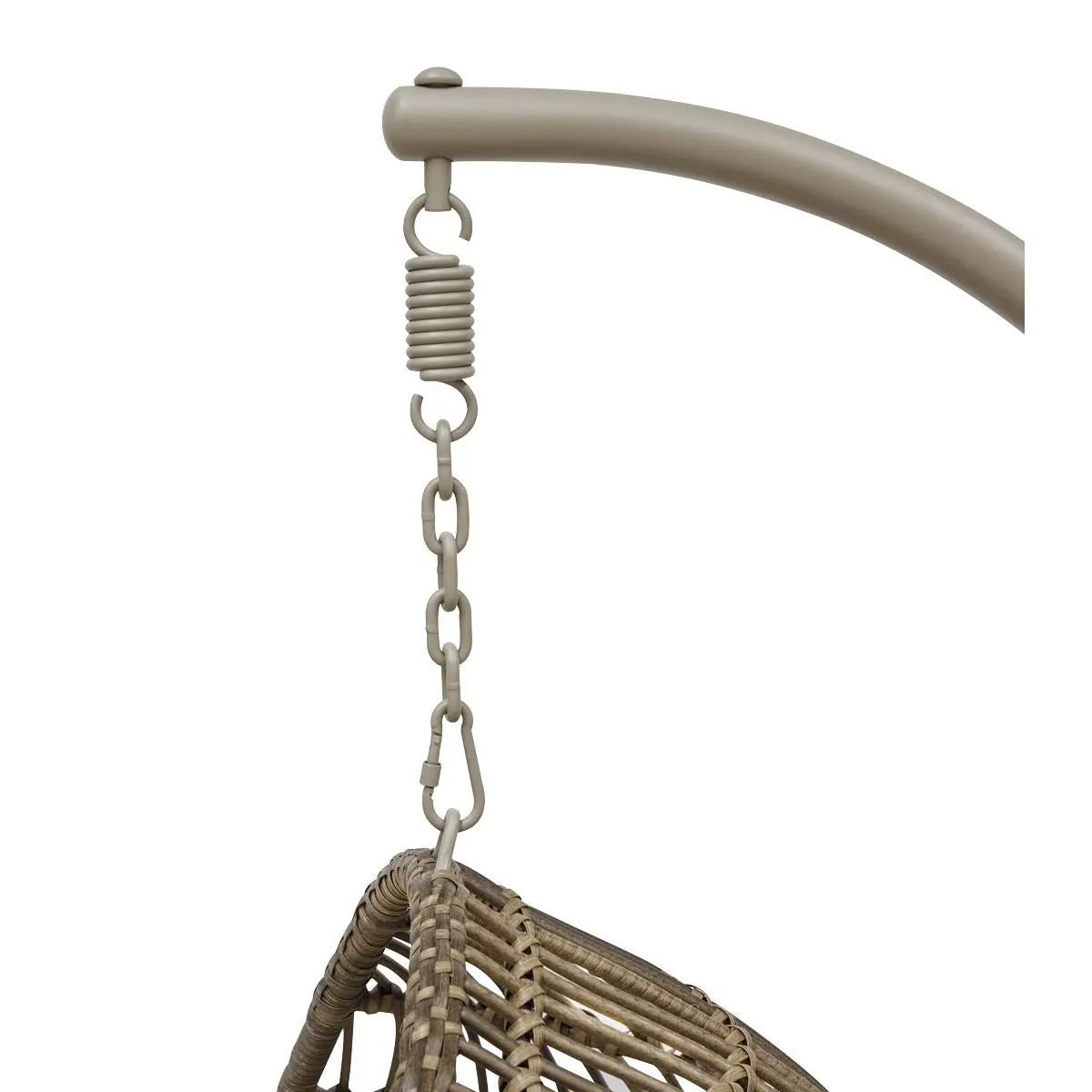 Dellonda Egg Hanging Swing Chair, Wicker Rattan Basket, Steel Frame, Single - Image 4