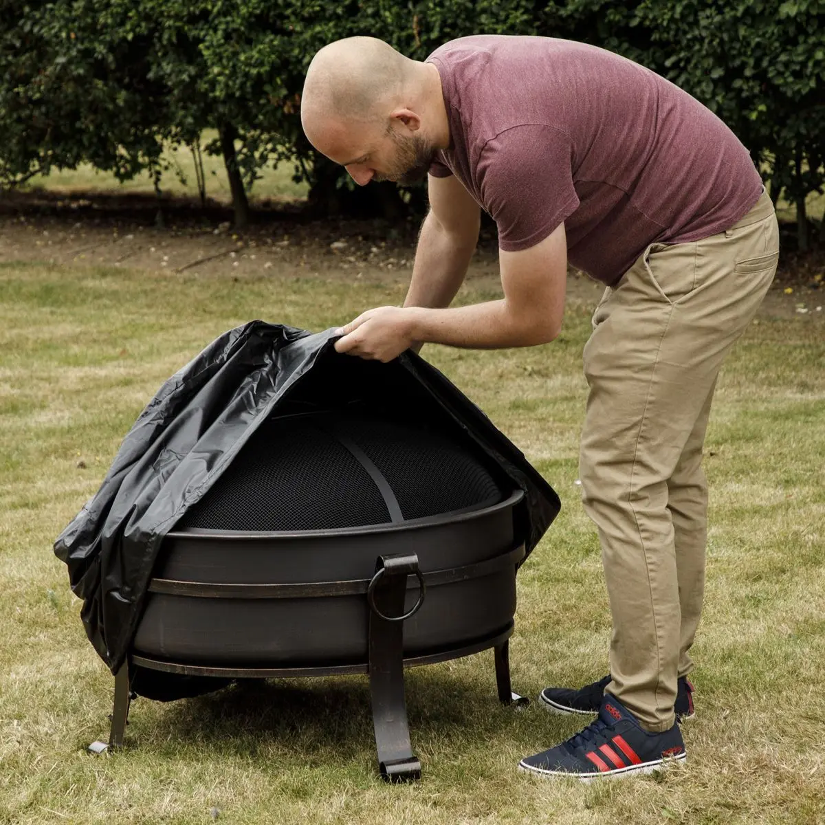 Dellonda Fire Pit, Fireplace, Outdoor Patio Heater PVC Cover, Water-Resistant, Heavy-Duty - Image 2