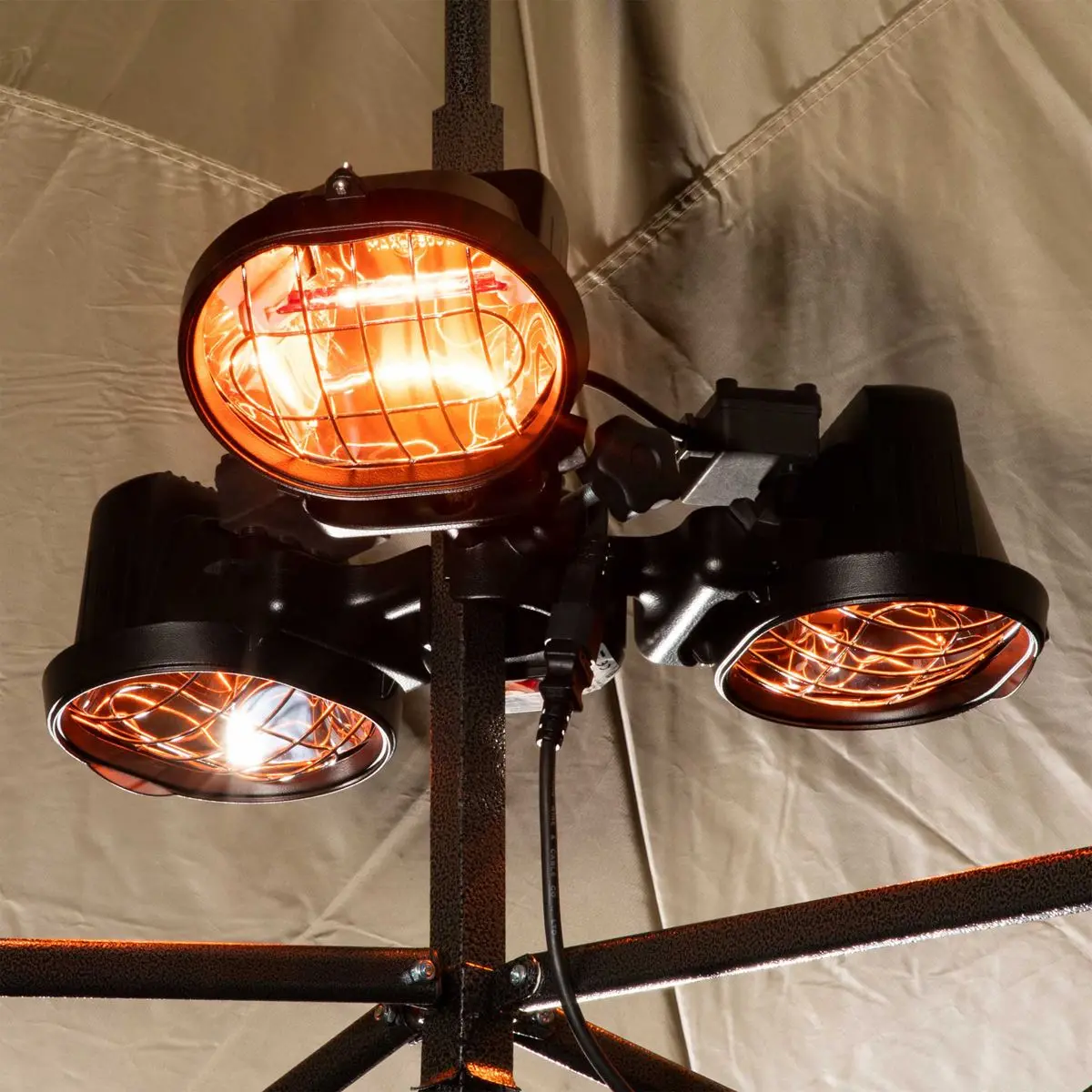Dellonda Folding Parasol/Gazebo/Patio Outdoor Infrared Heater, Three Panels, Extra Long 5M Cable, 1350W - Image 5