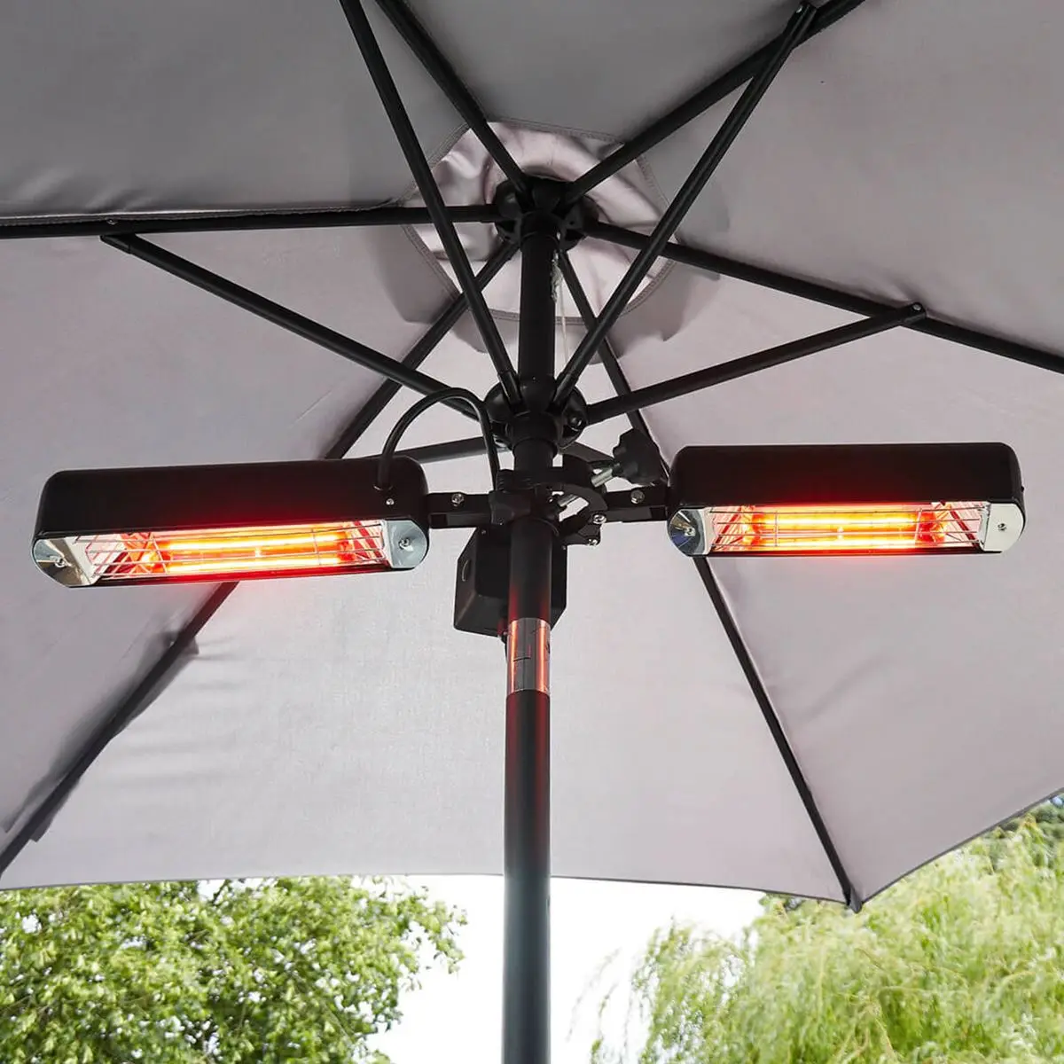 Dellonda Folding Parasol/Gazebo/Patio Outdoor Infrared Heater, Two Panels, Extra Long 5M Cable, 1600W - Image 5