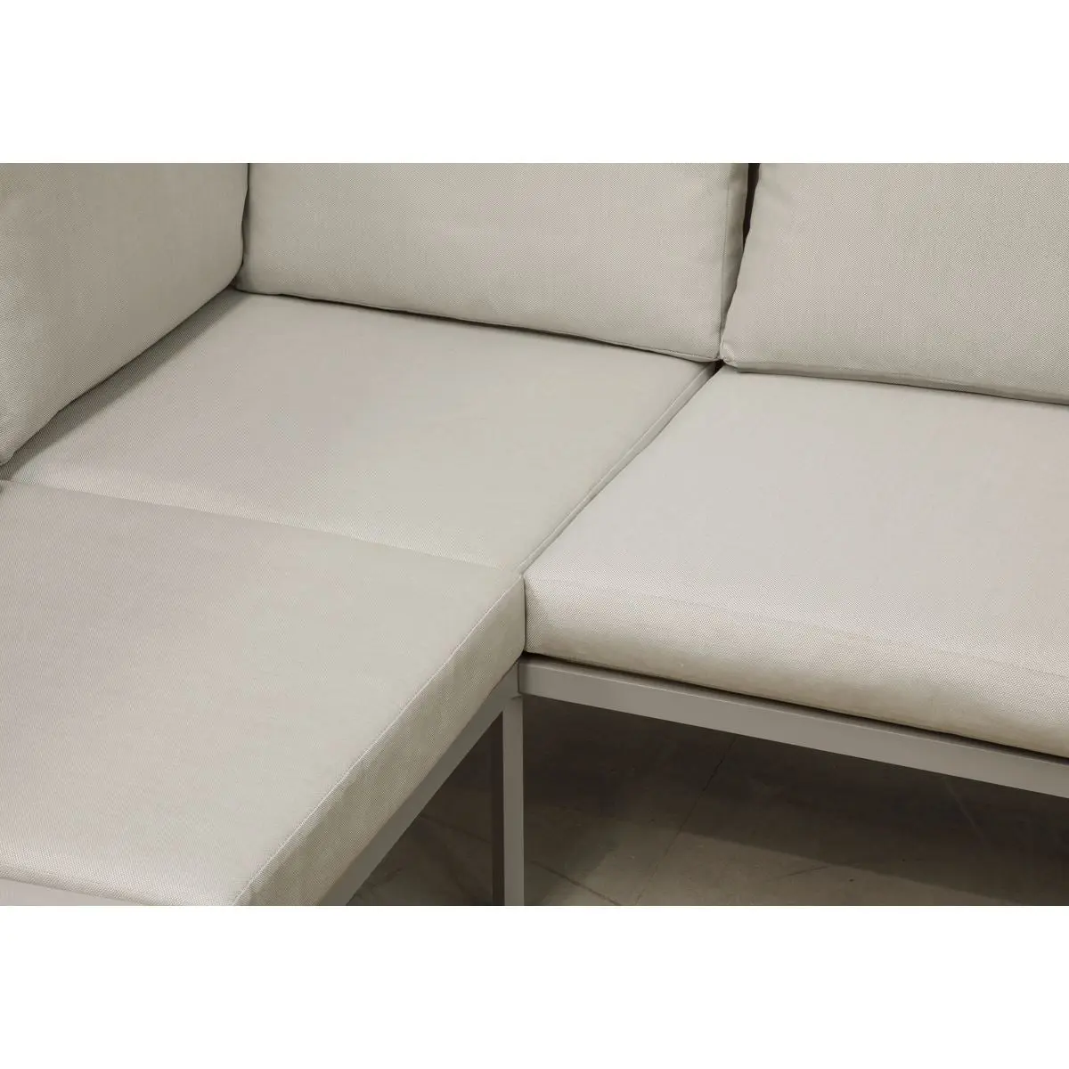 Dellonda Fusion 4-Piece Outdoor Garden Corner Sofa & Coffee Table Set, Aluminium - Image 11