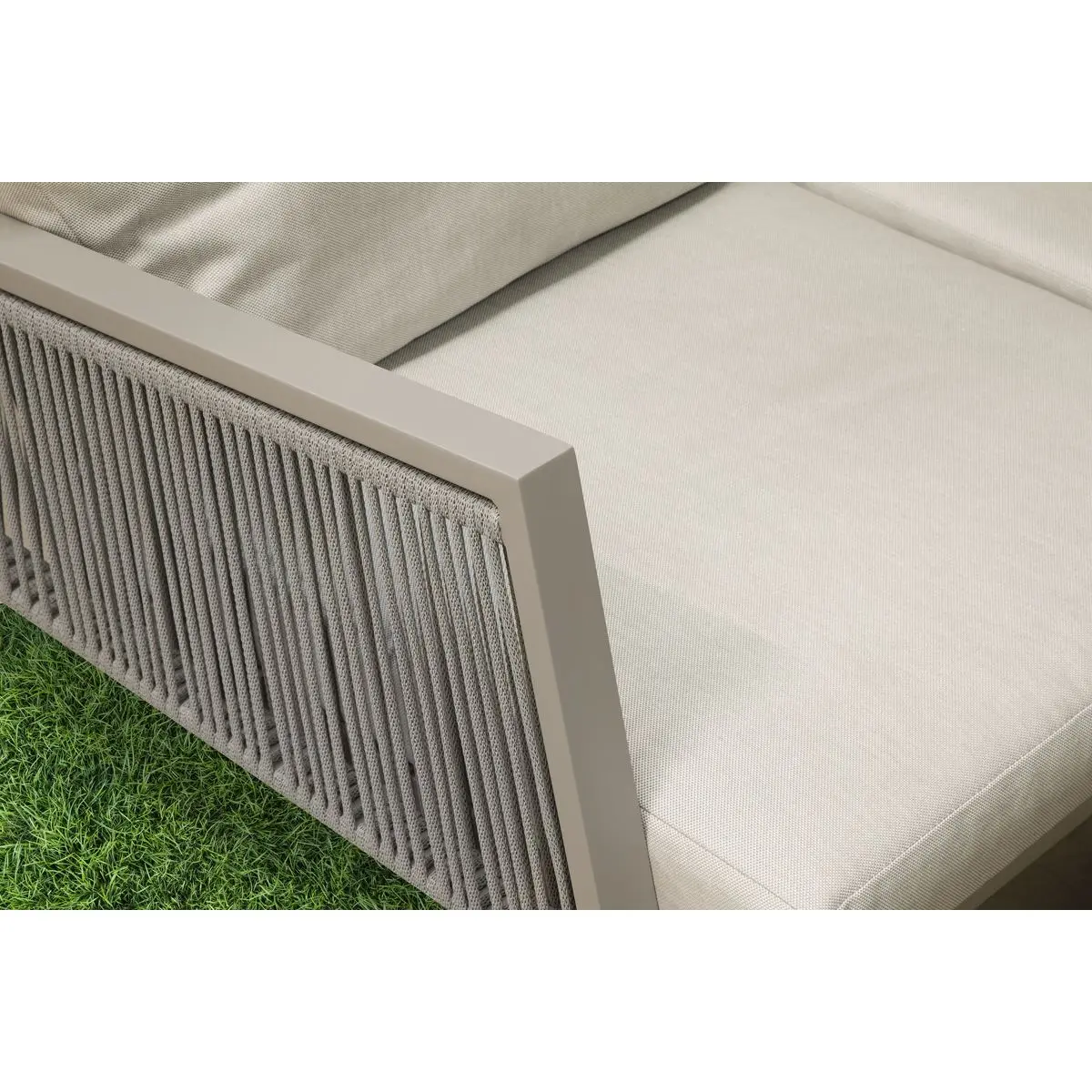 Dellonda Fusion 4-Piece Outdoor Garden Corner Sofa & Coffee Table Set, Aluminium - Image 2