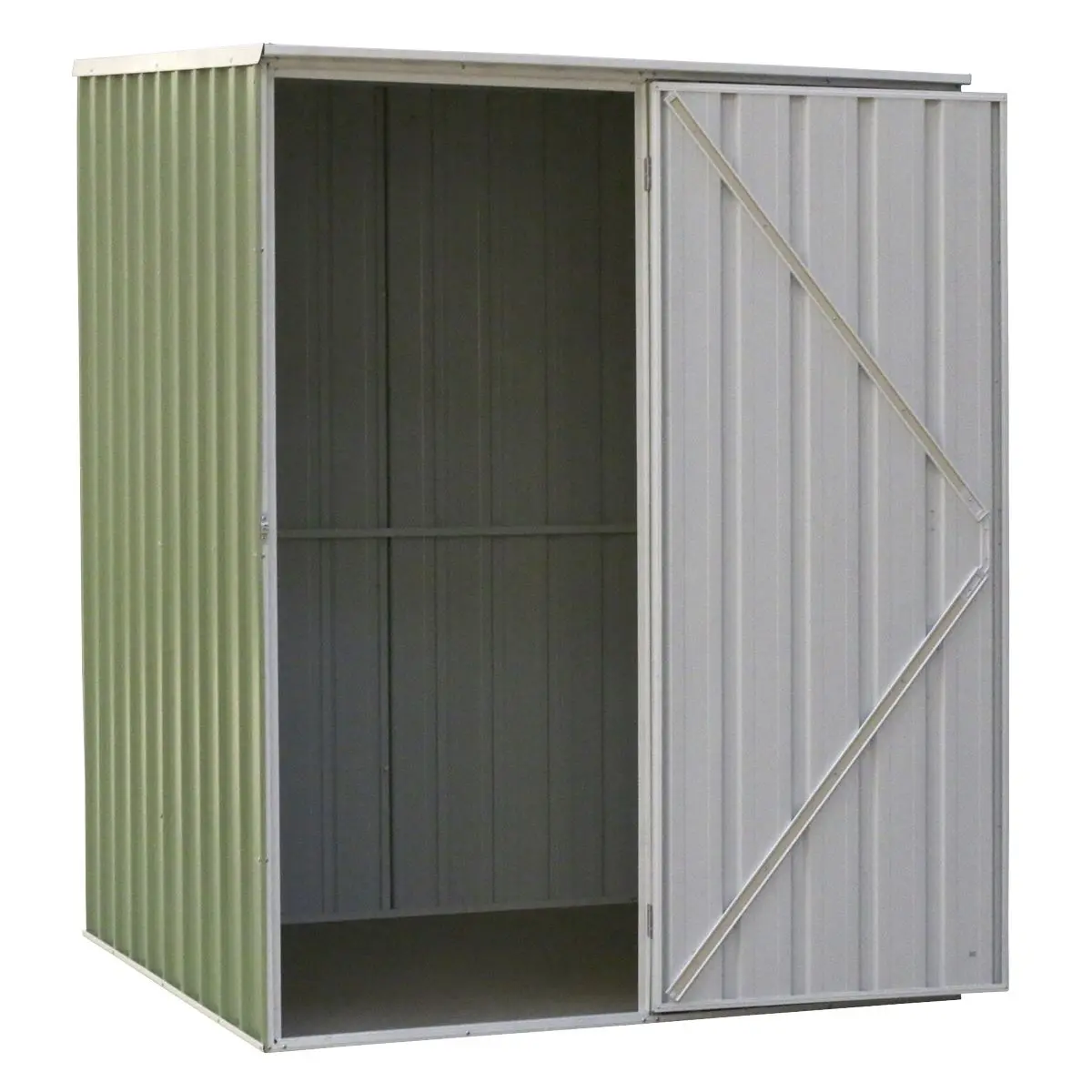 Dellonda Galvanised Steel Metal Garden/Outdoor/Storage Shed, 5FT x 5FT, Pent Style Roof – Green - Image 4