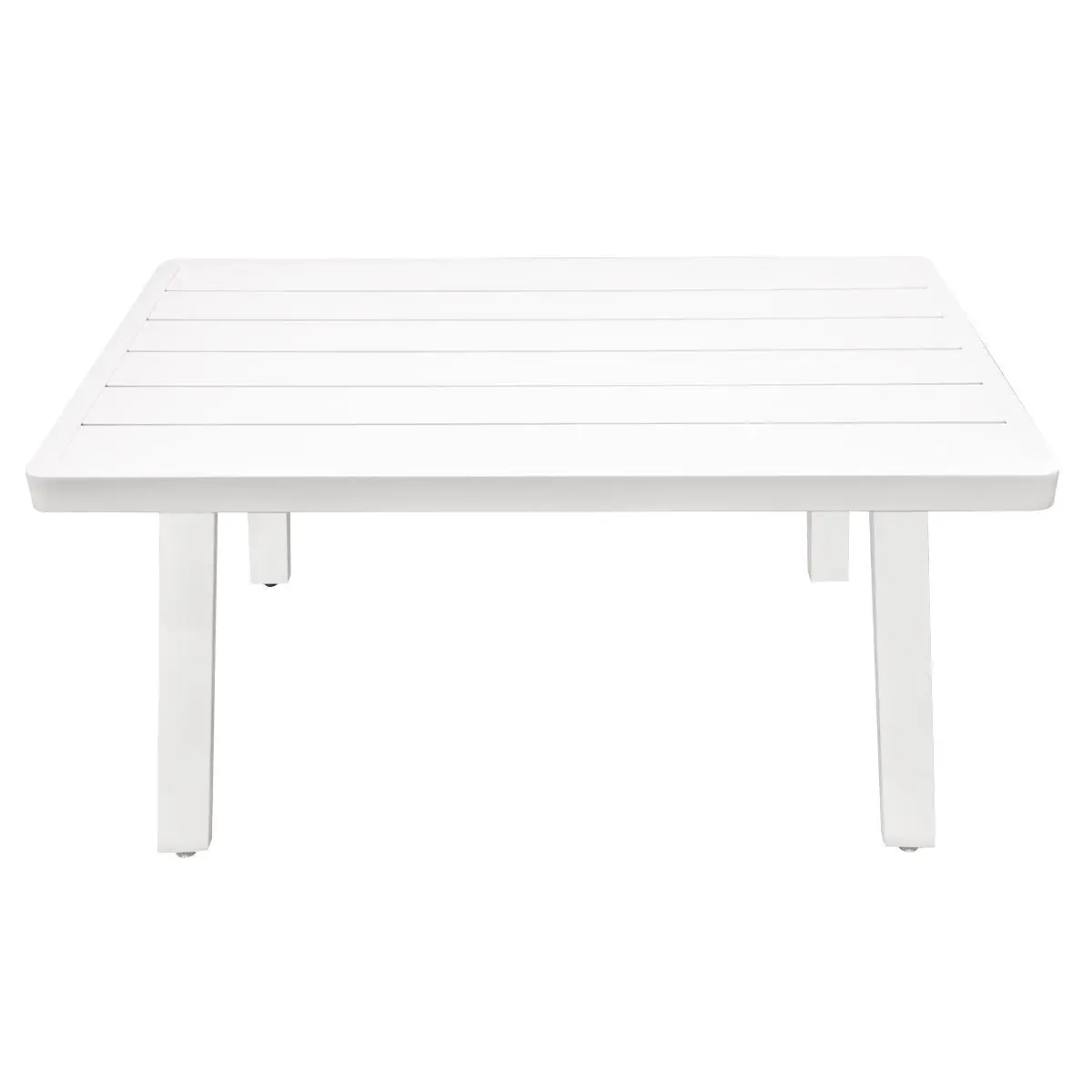 Dellonda Kyoto White 3-Piece Outdoor Garden Corner Sofa & Coffee Table Set - Image 6