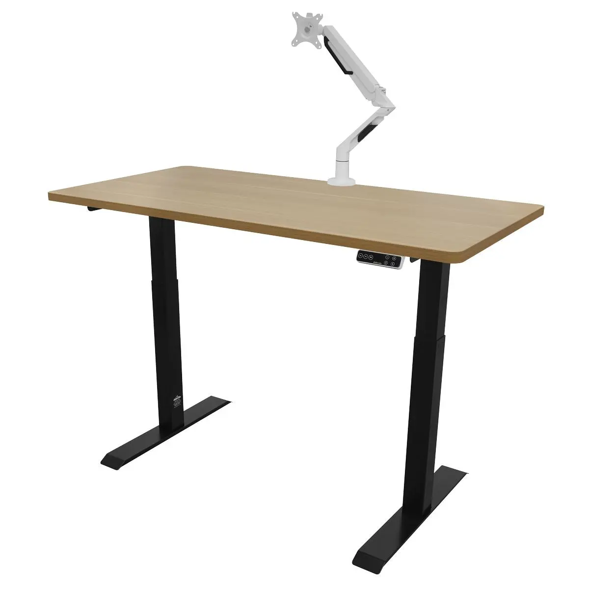 Dellonda Oak Electric Height Adjustable Standing Desk, 1400 x 700mm Dual Motor 100kg - Image 6