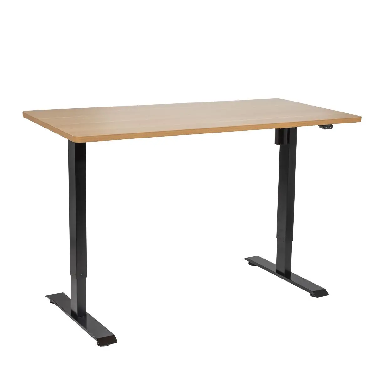 Dellonda Oak Electric Height Adjustable Standing Desk, Office Quiet & Fast 1400 x 700mm