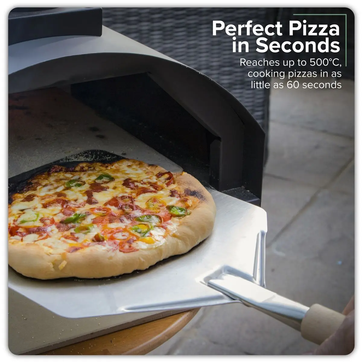 Dellonda Portable Wood-Fired 14" Pizza & Smoking Oven - Black/Stainless Steel - Image 5