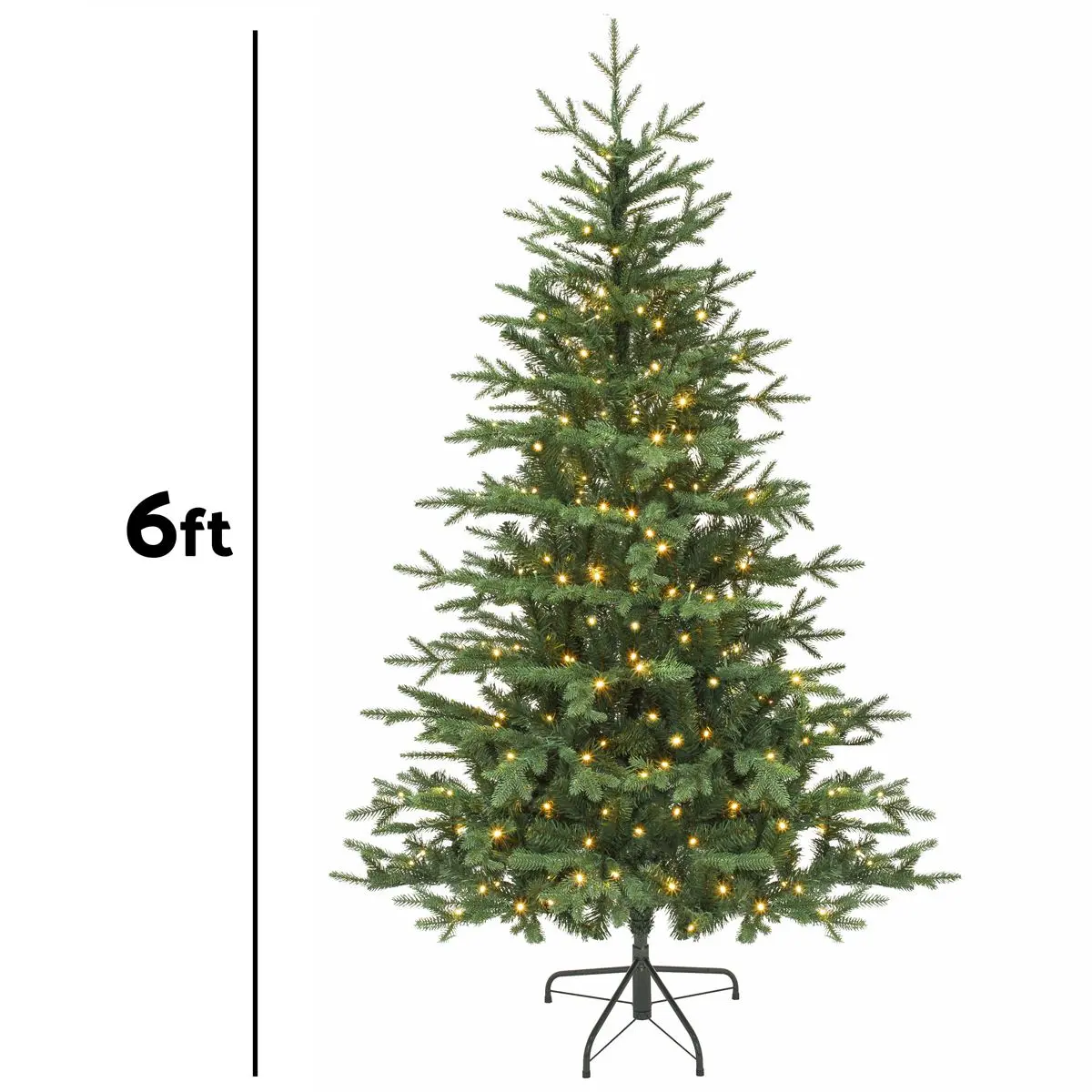Dellonda Pre-Lit 6ft Hinged Christmas Tree with Warm White LED Lights & PE/PVC Tips - Image 10