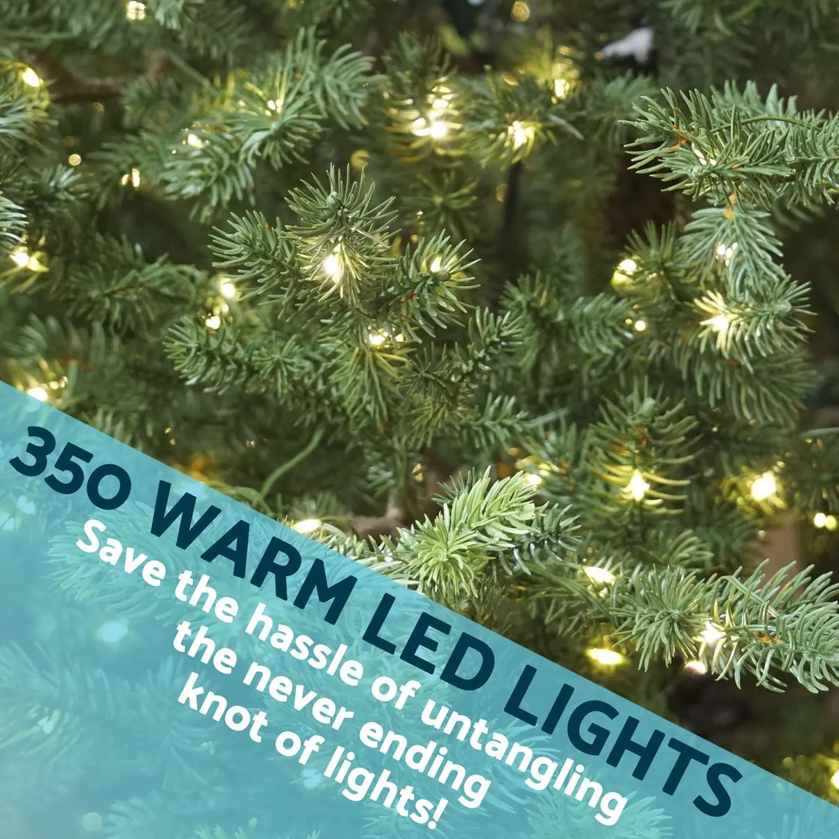Dellonda Pre-Lit 7ft Hinged Christmas Tree with Warm White LED Lights & PE/PVC Tips - Image 10