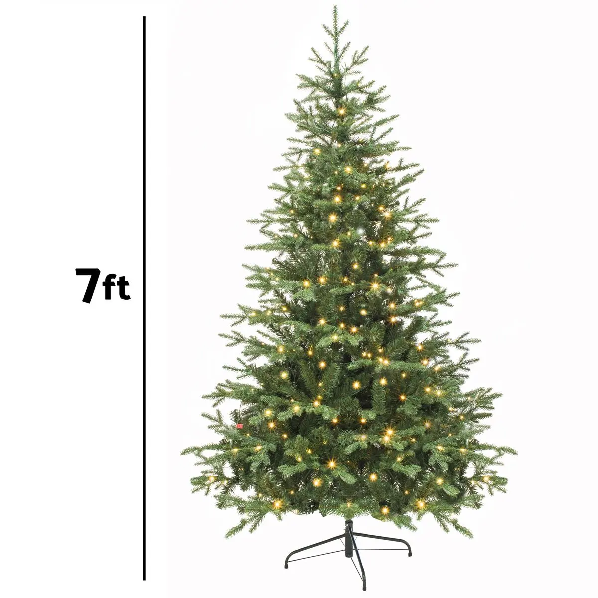 Dellonda Pre-Lit 7ft Hinged Christmas Tree with Warm White LED Lights & PE/PVC Tips - Image 2