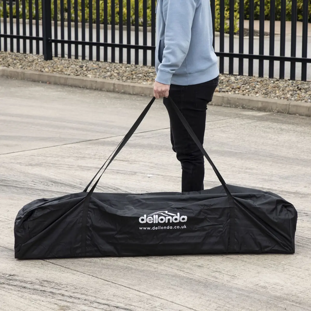 Dellonda Premium 3 x 4.5m Pop-Up Gazebo, Heavy Duty, PVC Coated, Water Resistant Fabric, Supplied with Carry Bag, Rope, Stakes & Weight Bags - Dark Green Canopy - Image 5