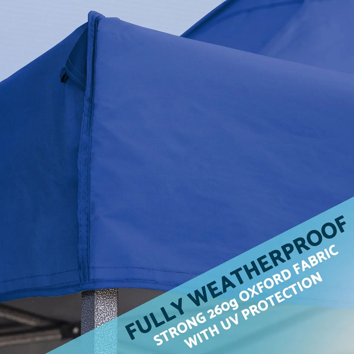 Dellonda Premium 3x6m Pop-Up Gazebo, Heavy Duty, PVC Coated, Water Resistant Fabric, Supplied with Carry Bag, Rope, Stakes & Weight Bags - Blue Canopy - Image 6