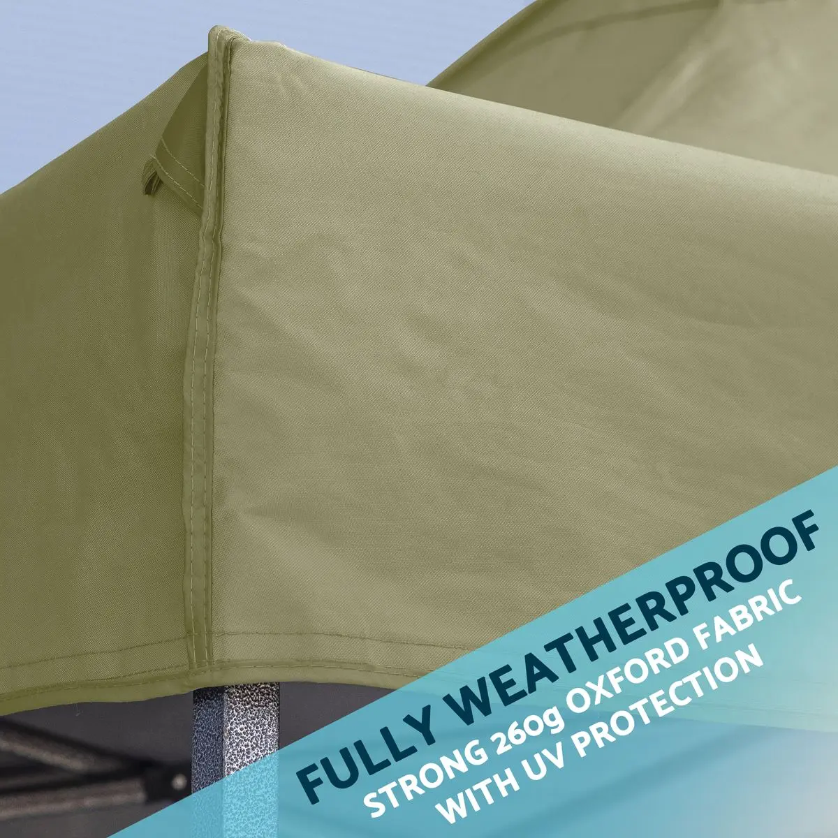 Dellonda Premium 3x6m Pop-Up Gazebo & Side Walls, PVC Coated, Water Resistant Fabric with Carry Bag, Rope, Stakes & Weight Bags - Beige - Image 2