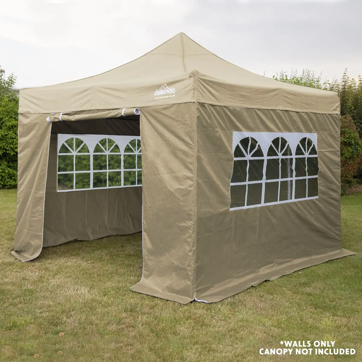 Dellonda Premium Gazebo/Marquee Side Walls/Doors/Windows, Fits 3 x 3m Models - Beige - Image 6