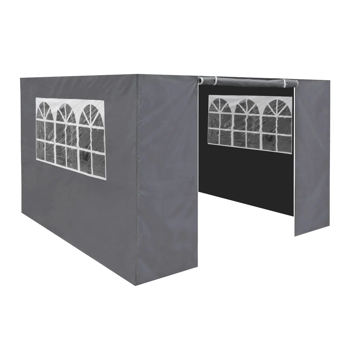 Dellonda Premium Gazebo/Marquee Side Walls/Doors/Windows, Fits 3 x 3m Models - Grey - Image 4