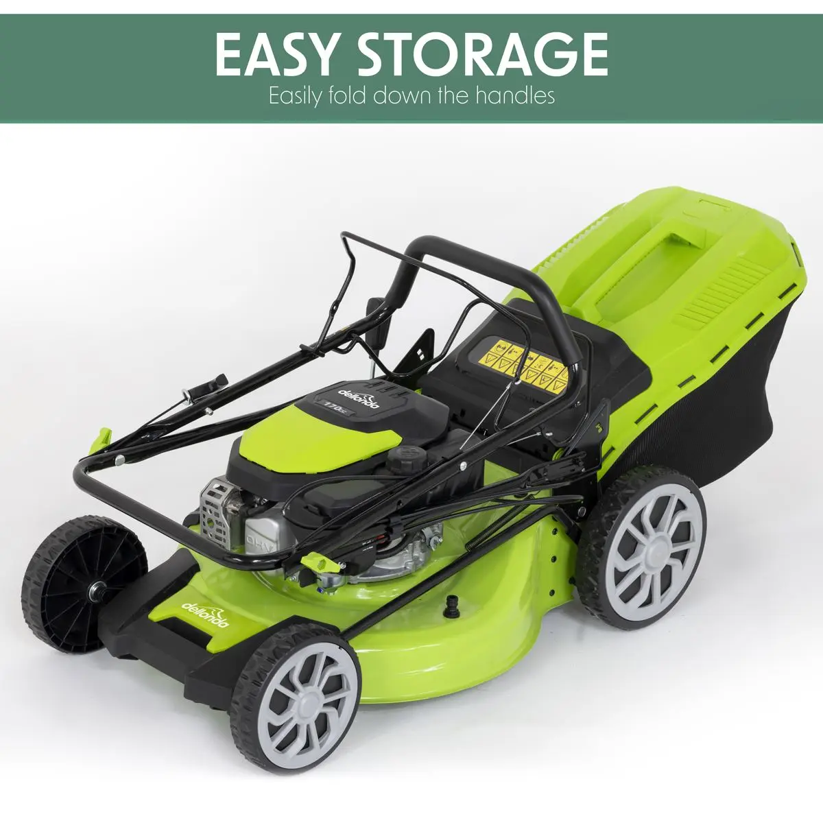 Dellonda Self-Propelled Petrol Lawnmower Grass Cutter with Height Adjustment & Grass Bag 170cc 20"/51cm 4-Stroke Engine - Image 3