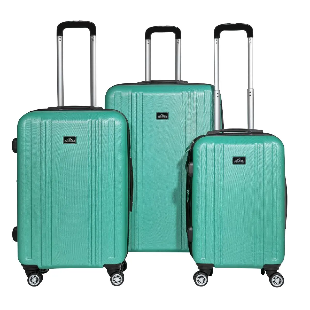 Dellonda Set 3-Piece Lightweight ABS Luggage Set with Integrated TSA Approved Combination Lock - Teal - DL126 - Image 3