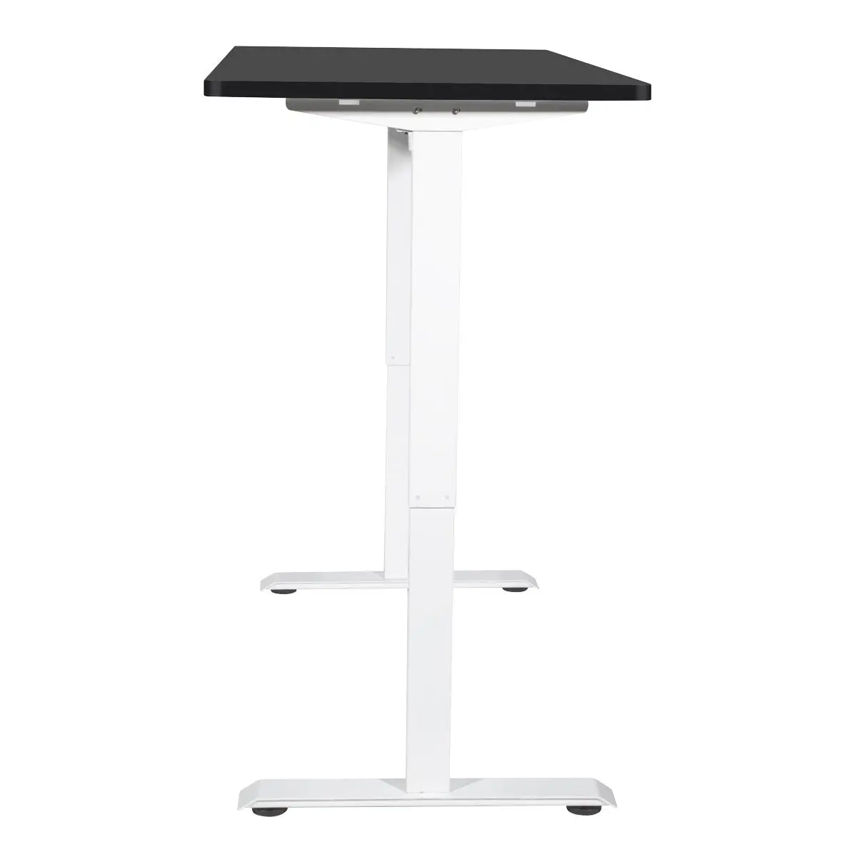 Dellonda Single Motor Height-Adjustable Electric Sit & Stand Desk with Black Desktop & White Frame - Image 2