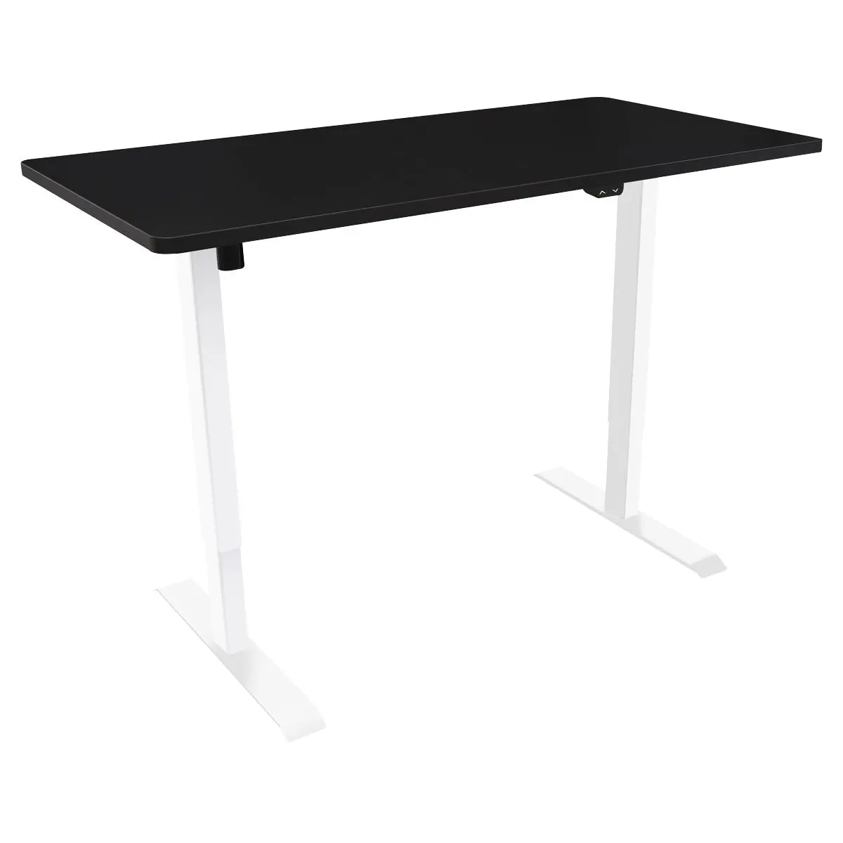 Dellonda Single Motor Height-Adjustable Electric Sit & Stand Desk with Black Desktop & White Frame - Image 3