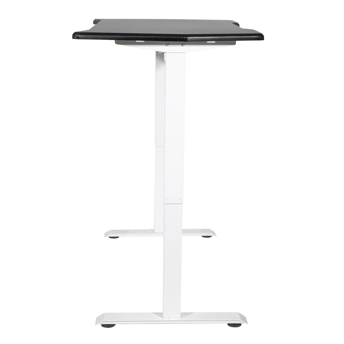 Dellonda Single Motor Height-Adjustable Electric Sit & Stand Gaming Desk with Carbon Fibre Desktop & White Frame - Image 3