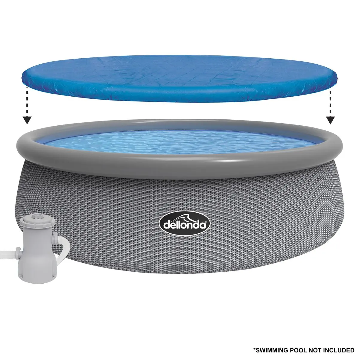 Dellonda Swimming Pool Top Cover with Rope Ties for DL18 - Image 2