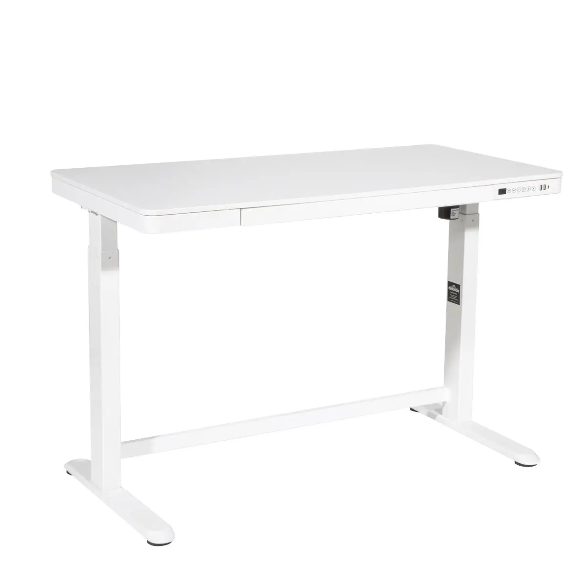 Dellonda White Electric Adjustable Standing Desk with USB & Drawer, 1200 x 600mm