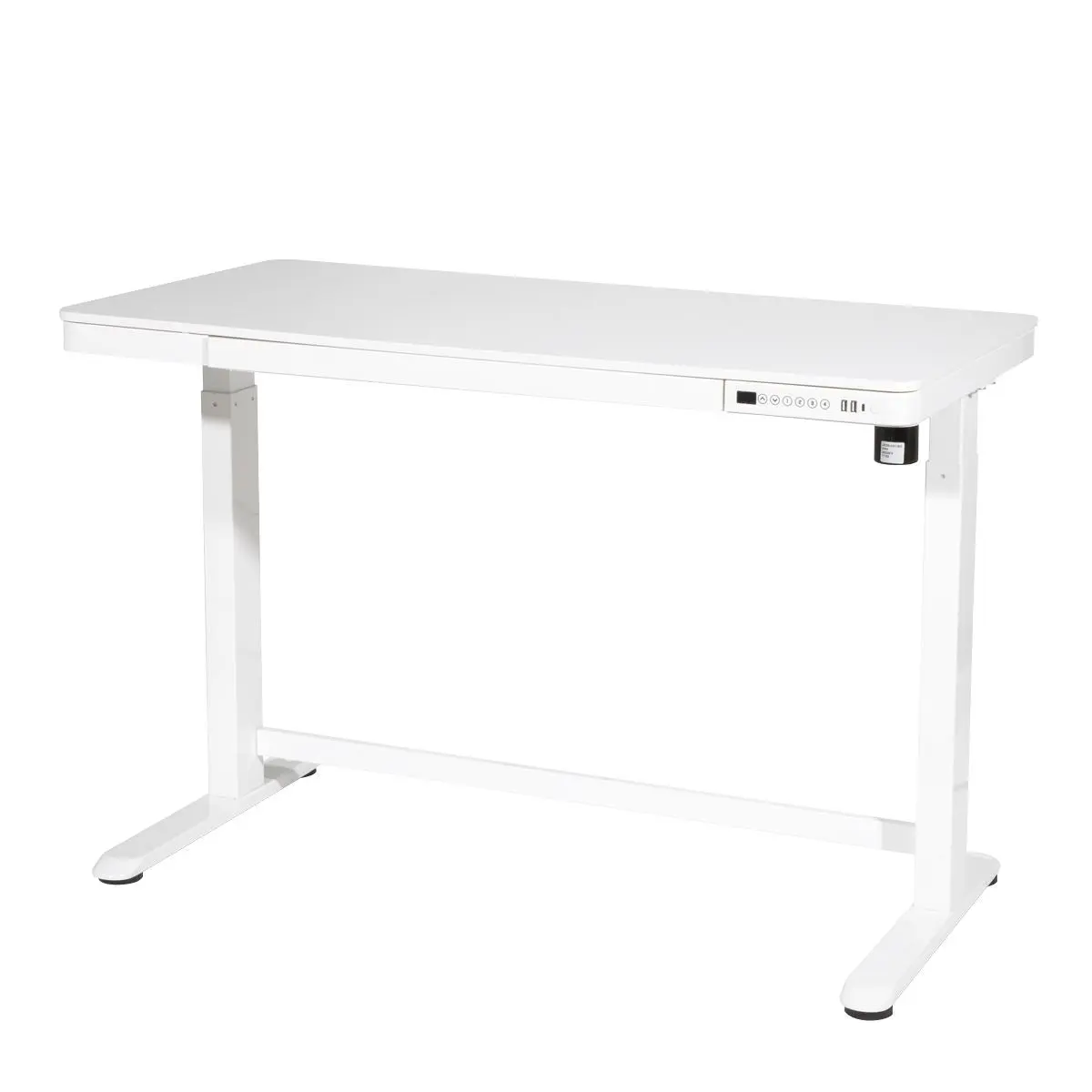 Dellonda White Electric Adjustable Standing Desk with USB & Drawer, 1200 x 600mm - Image 2