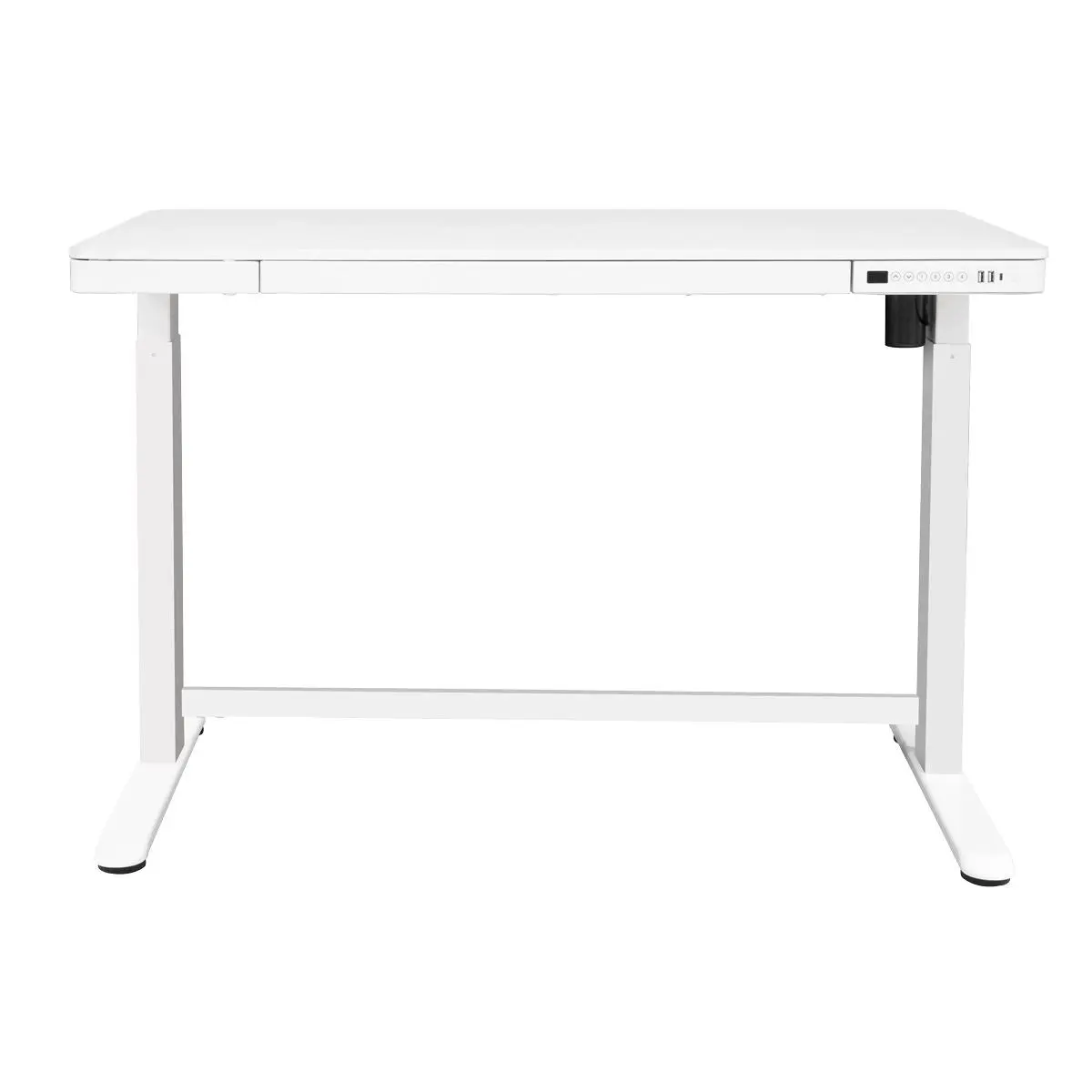 Dellonda White Electric Adjustable Standing Desk with USB & Drawer, 1200 x 600mm - Image 3