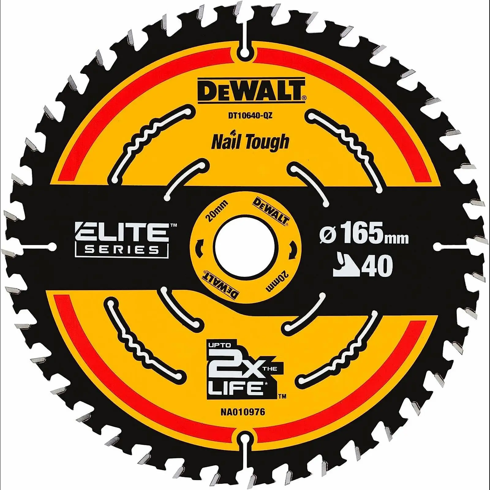 DeWalt Elite Circular Saw Blade 165mm x 20mm 40T Wood Cutting Framing DT10640 - Image 2