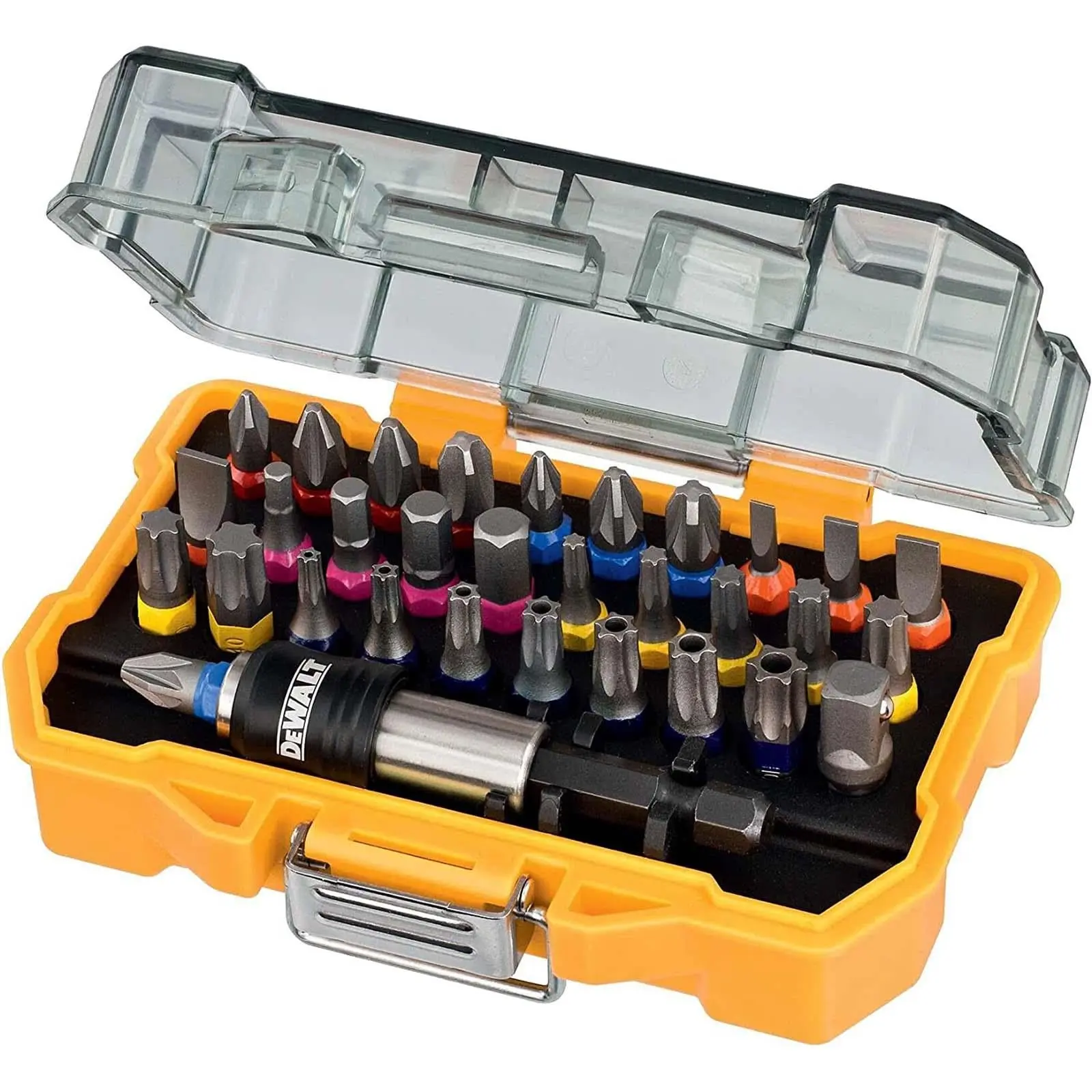 DeWalt Screwdriver Bit Set Colour Coded Magnetic Bit Holer Pozi Phillips Slotted Trx - Image 2