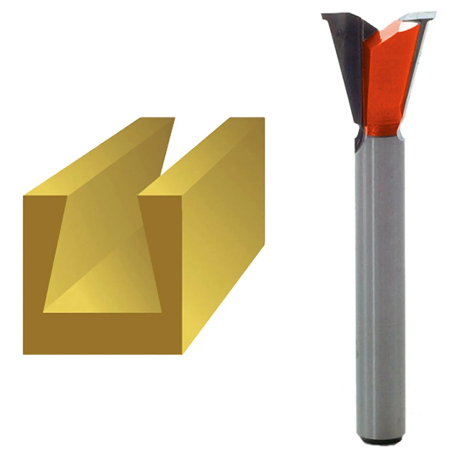 Faithfull 1/4" Dovetail Cutter Router Bit D:13.2mm C:13mm A:103D - Image 2