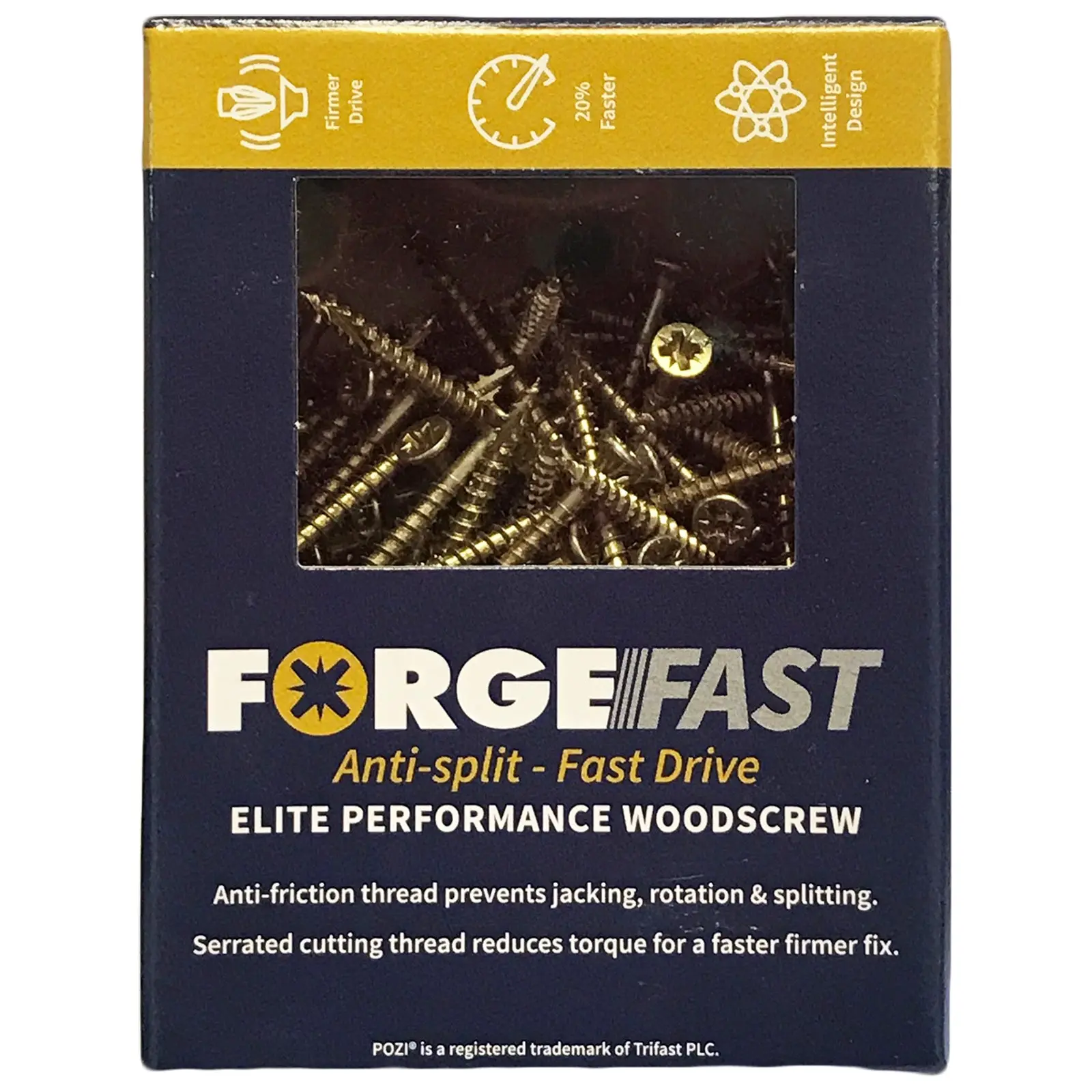 ForgeFix Pozi ForgeFast Elite Fast Start Wood Screws Zinc Yellow - Image 3
