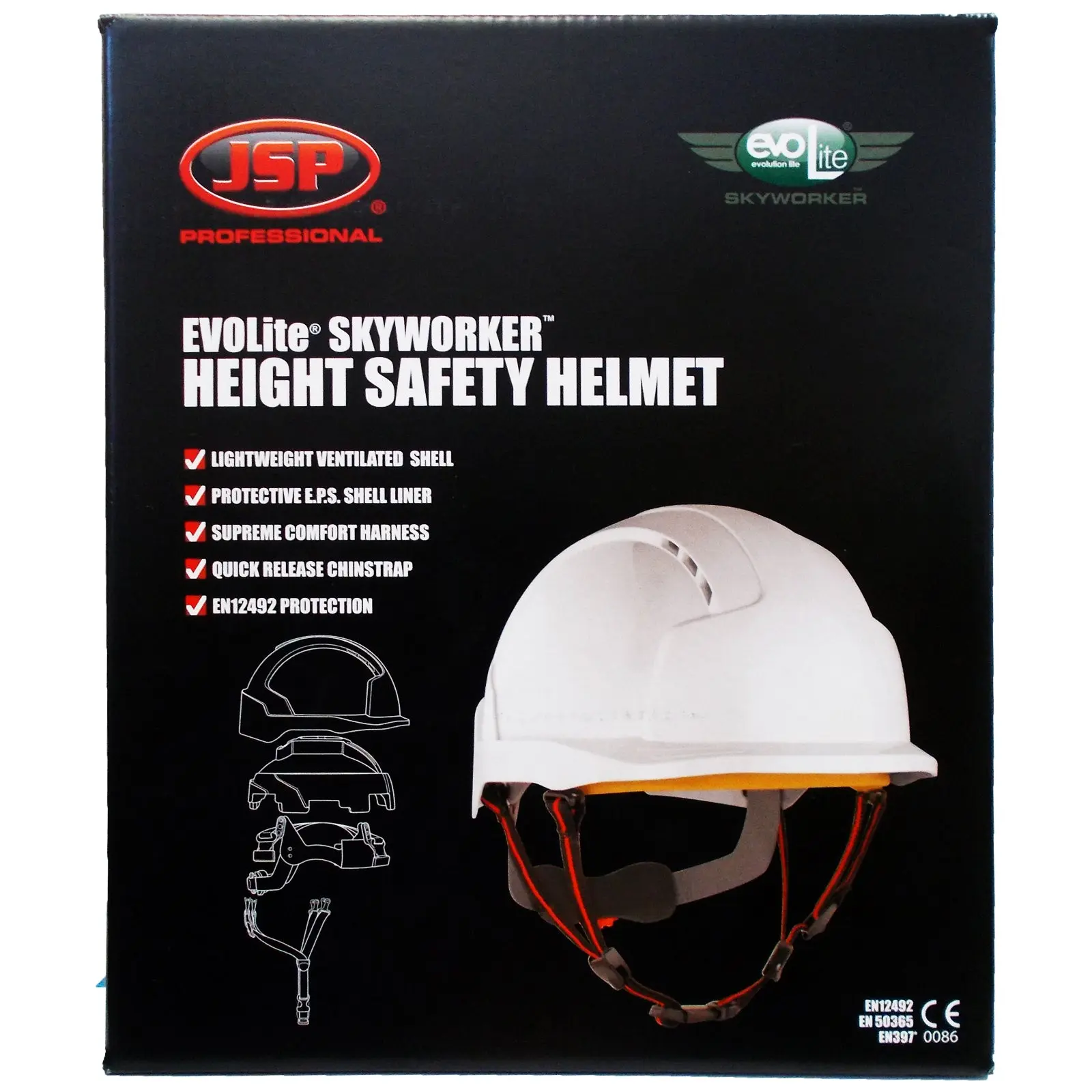 JSP EVOLite Skyworker Industrial Climbing Height Safety Helmet - Image 3