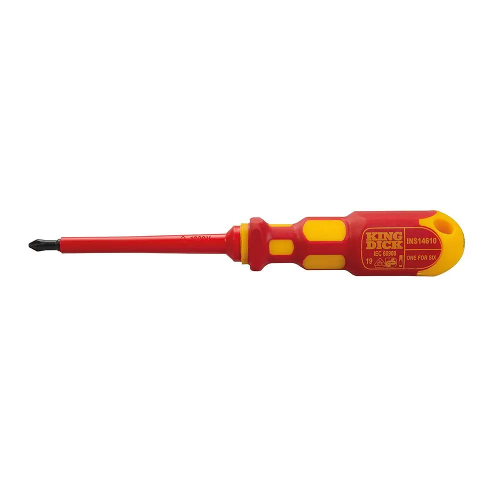 King Dick 1-for-6 Screwdriver Insulated PZ1, PZ2, PZ3 & PH1, PH2, PH3 INS14610 - Image 7