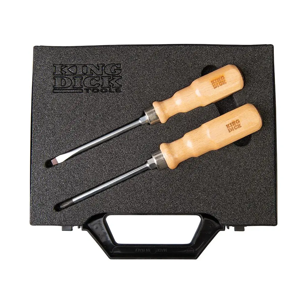 King Dick Heritage Wooden Handled Screwdriver Set 2pce Slotted 7/32" & PH2 HWHS002BF - Image 5